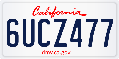 CA license plate 6UCZ477