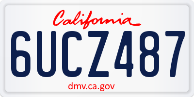 CA license plate 6UCZ487