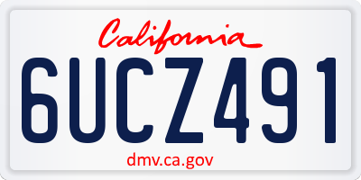 CA license plate 6UCZ491