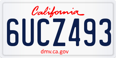 CA license plate 6UCZ493