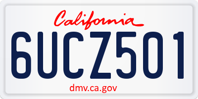 CA license plate 6UCZ501