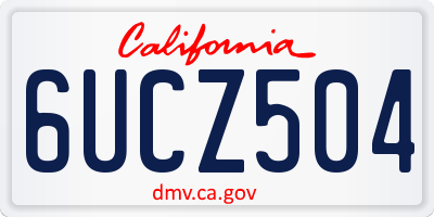 CA license plate 6UCZ504