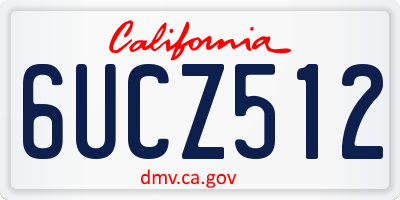 CA license plate 6UCZ512