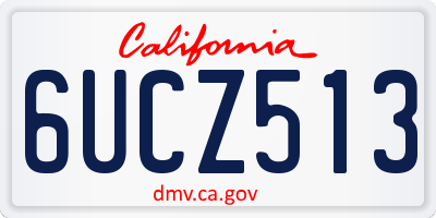 CA license plate 6UCZ513