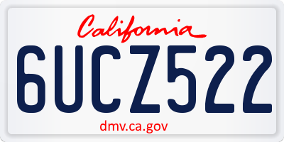 CA license plate 6UCZ522