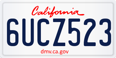 CA license plate 6UCZ523