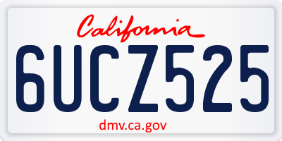 CA license plate 6UCZ525