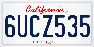 CA license plate 6UCZ535