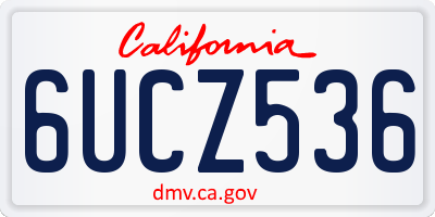 CA license plate 6UCZ536
