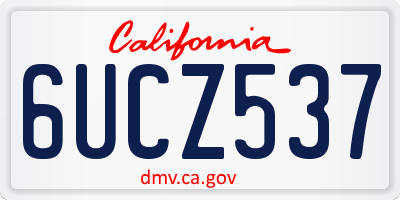 CA license plate 6UCZ537