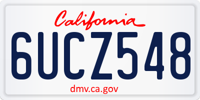 CA license plate 6UCZ548