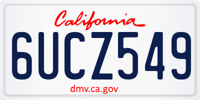 CA license plate 6UCZ549