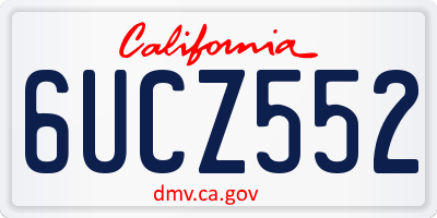 CA license plate 6UCZ552