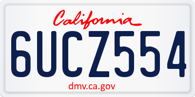 CA license plate 6UCZ554