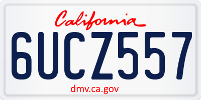 CA license plate 6UCZ557