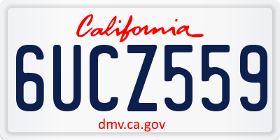 CA license plate 6UCZ559