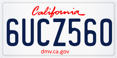 CA license plate 6UCZ560