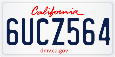 CA license plate 6UCZ564