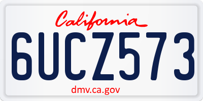 CA license plate 6UCZ573