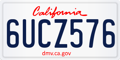 CA license plate 6UCZ576