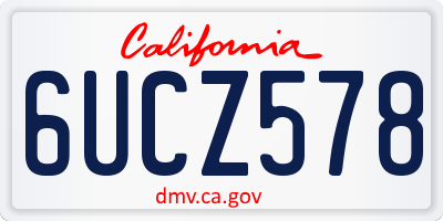 CA license plate 6UCZ578