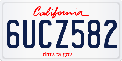 CA license plate 6UCZ582