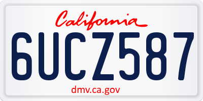 CA license plate 6UCZ587
