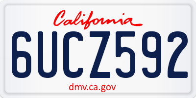 CA license plate 6UCZ592