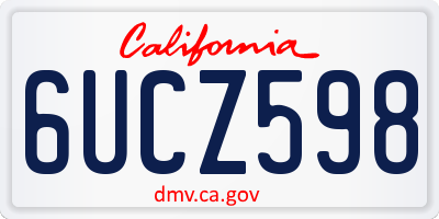 CA license plate 6UCZ598