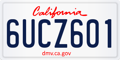 CA license plate 6UCZ601