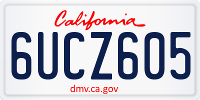 CA license plate 6UCZ605