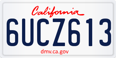 CA license plate 6UCZ613
