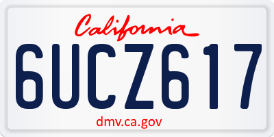 CA license plate 6UCZ617