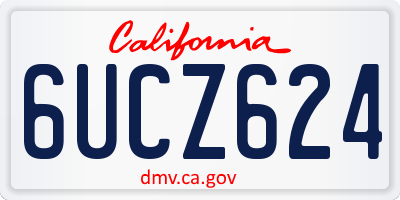 CA license plate 6UCZ624