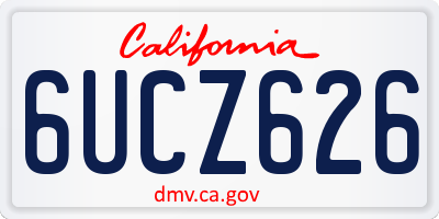 CA license plate 6UCZ626