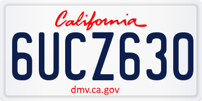 CA license plate 6UCZ630