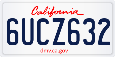 CA license plate 6UCZ632