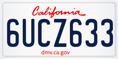 CA license plate 6UCZ633