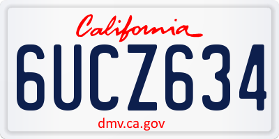CA license plate 6UCZ634