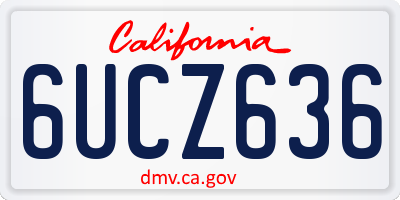 CA license plate 6UCZ636
