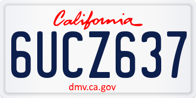 CA license plate 6UCZ637