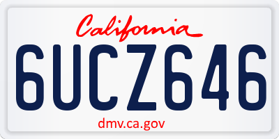 CA license plate 6UCZ646