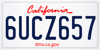 CA license plate 6UCZ657