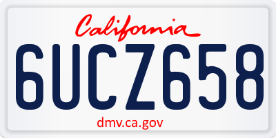 CA license plate 6UCZ658