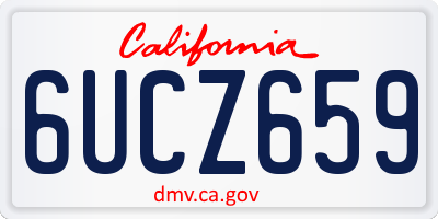 CA license plate 6UCZ659