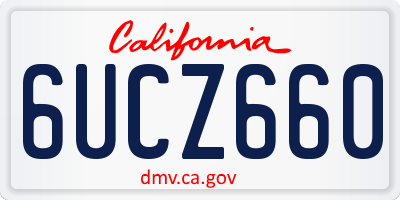 CA license plate 6UCZ660