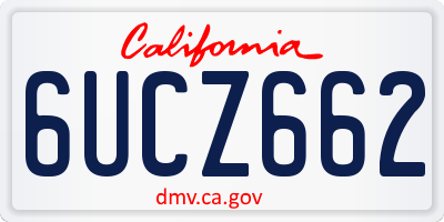 CA license plate 6UCZ662