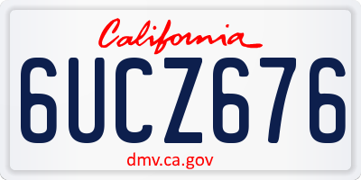 CA license plate 6UCZ676