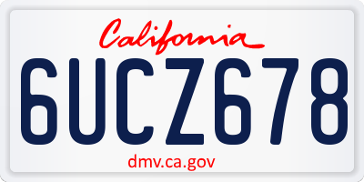 CA license plate 6UCZ678