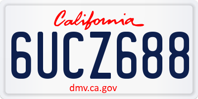 CA license plate 6UCZ688